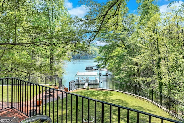 2436 Hawthorne Ln, Gainesville, GA 30506 - exterior space with a water view and fence
