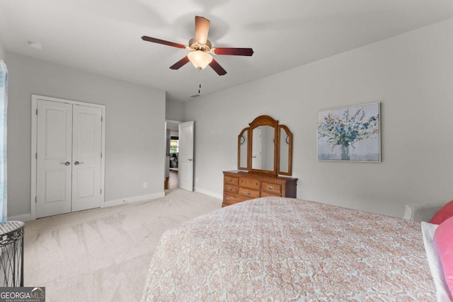 4815 Amble Trce, Cumming, GA 30040 - unfurnished bedroom featuring carpet flooring, baseboards, a closet, and ceiling fan