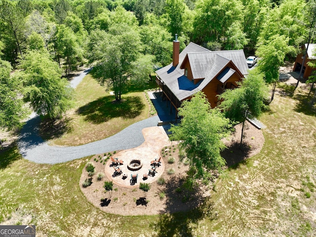 54 Lodge Ground Ln, Hawkinsville, GA 31036 - birds eye view of property featuring a view of trees