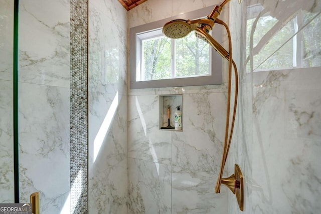 361 Rising Star Rd Unit 14, Ellijay, GA 30536 - full bathroom with a marble finish shower