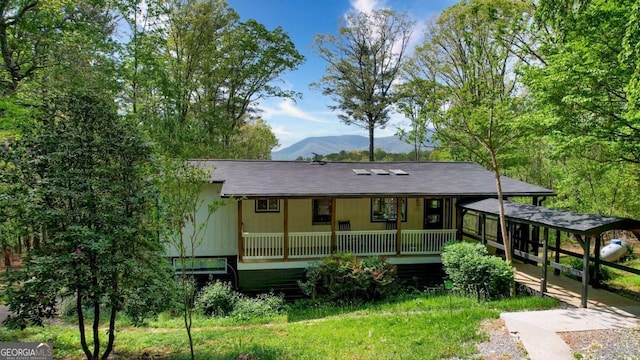 361 Rising Star Rd Unit 14, Ellijay, GA 30536 - back of property featuring a porch and a mountain view