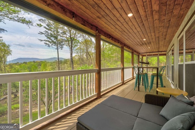 361 Rising Star Rd Unit 14, Ellijay, GA 30536 - sunroom featuring a mountain view and plenty of natural light