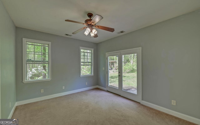 500 Old Mize Rd, Toccoa, GA 30577 - carpeted spare room with plenty of natural light, a ceiling fan, and baseboards