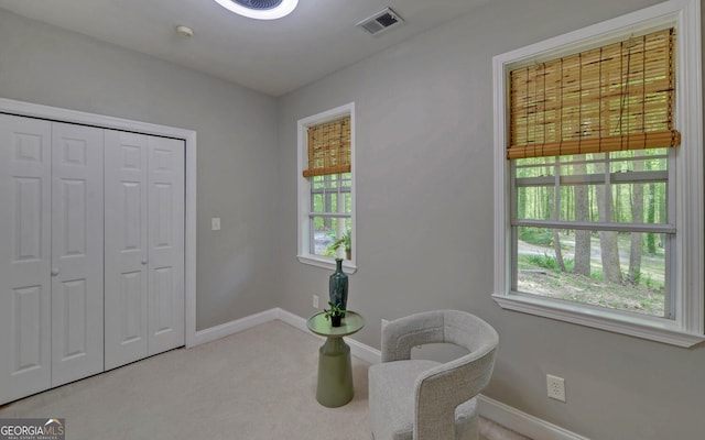 500 Old Mize Rd, Toccoa, GA 30577 - sitting room featuring a healthy amount of sunlight, visible vents, and carpet