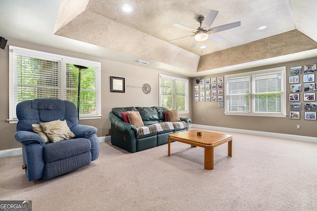629 Gold Valley Pass, Canton, GA 30114 - carpeted living area with baseboards, plenty of natural light, and ceiling fan