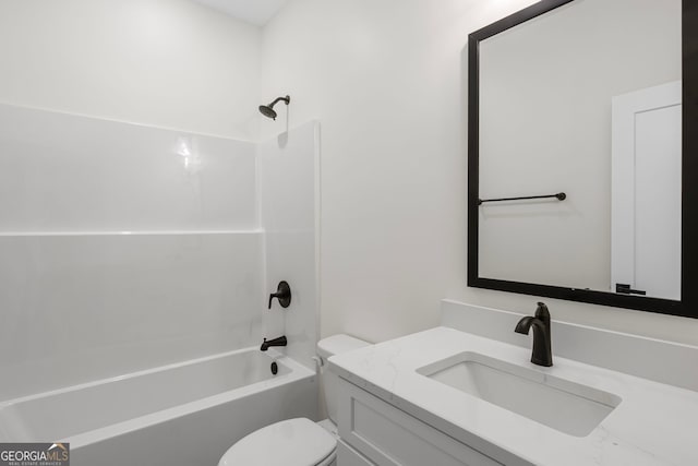 130 Rudders Xing, Newnan, GA 30263 - bathroom with bathtub / shower combination, vanity, and toilet