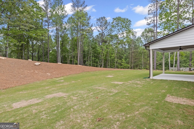 130 Rudders Xing, Newnan, GA 30263 - view of yard featuring a patio area and a ceiling fan