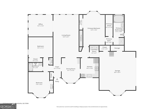 122 Eagle View Dr, Monticello, GA 31064 - floor plan / room layout