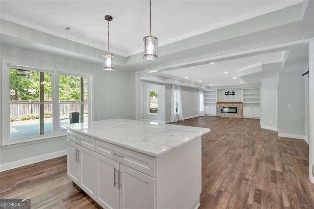 full bath with washtub / shower combination, wood finished floors, toilet, and vanity