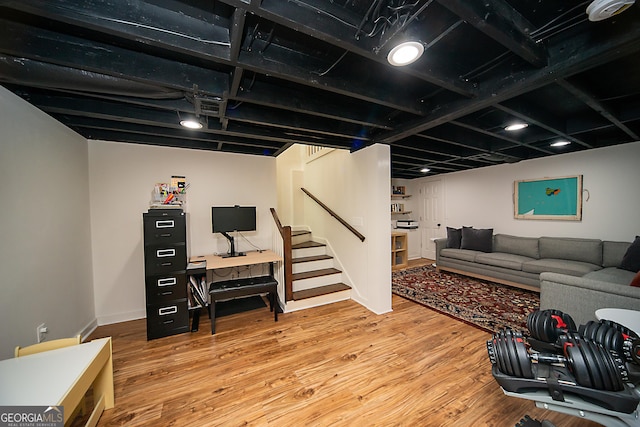 1907 Shalimar Dr NE, Atlanta, GA 30345 - living area with wood finished floors and stairway