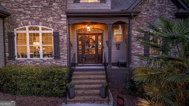 175 Tillman Ln, Athens, GA 30606 - view of exterior entry featuring stone siding and a balcony