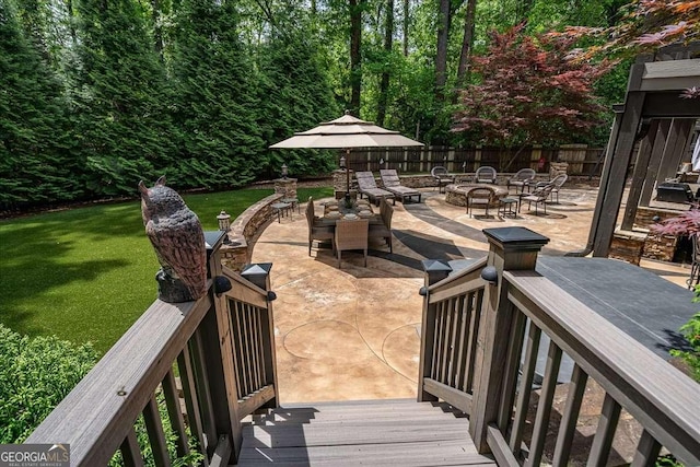 175 Tillman Ln, Athens, GA 30606 - deck with an outdoor fire pit and a patio