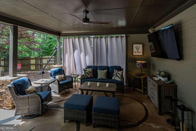 175 Tillman Ln, Athens, GA 30606 - view of patio with an outdoor living space and a ceiling fan
