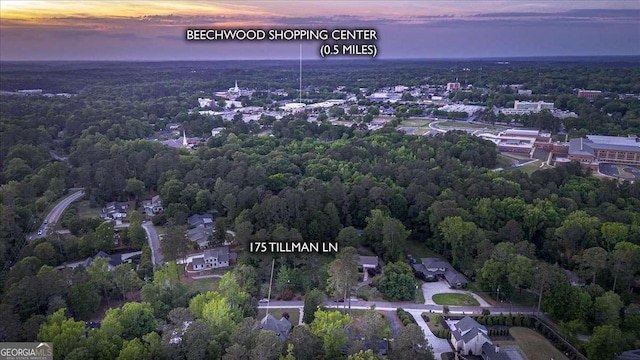 175 Tillman Ln, Athens, GA 30606 - aerial view at dusk of a wooded view