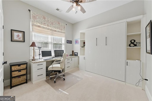 3883 Wakefield Hall Sq SE, Smyrna, GA 30080 - office featuring a ceiling fan and light carpet