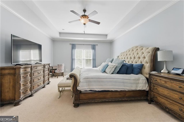 3883 Wakefield Hall Sq SE, Smyrna, GA 30080 - carpeted bedroom with a raised ceiling and ceiling fan