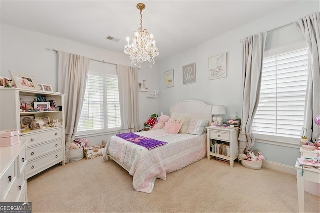 3883 Wakefield Hall Sq SE, Smyrna, GA 30080 - bedroom with carpet and a chandelier