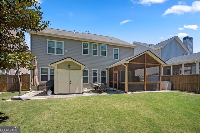 3883 Wakefield Hall Sq SE, Smyrna, GA 30080 - rear view of property with a sunroom and a patio