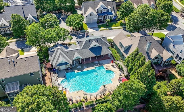 3883 Wakefield Hall Sq SE, Smyrna, GA 30080 - aerial perspective of suburban area with a pool area