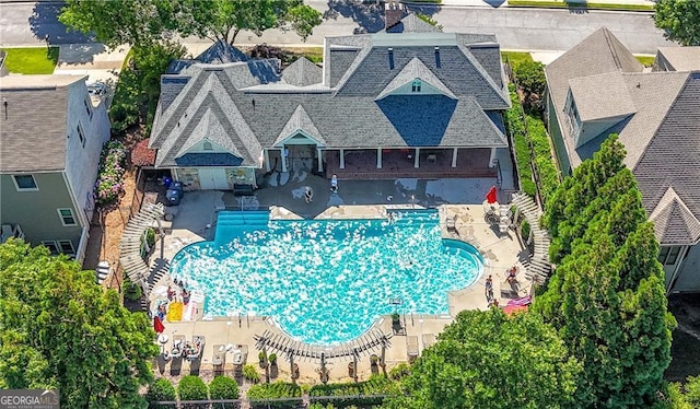 3883 Wakefield Hall Sq SE, Smyrna, GA 30080 - view from above of property with a pool area