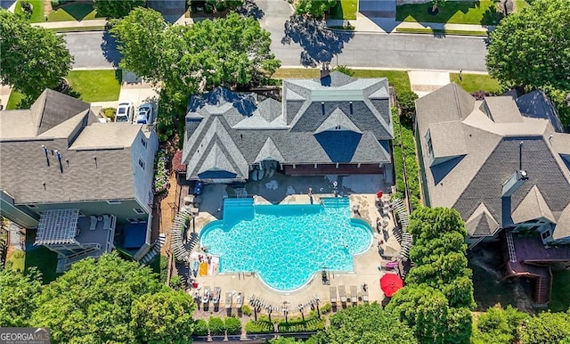 3883 Wakefield Hall Sq SE, Smyrna, GA 30080 - aerial perspective of suburban area with a pool