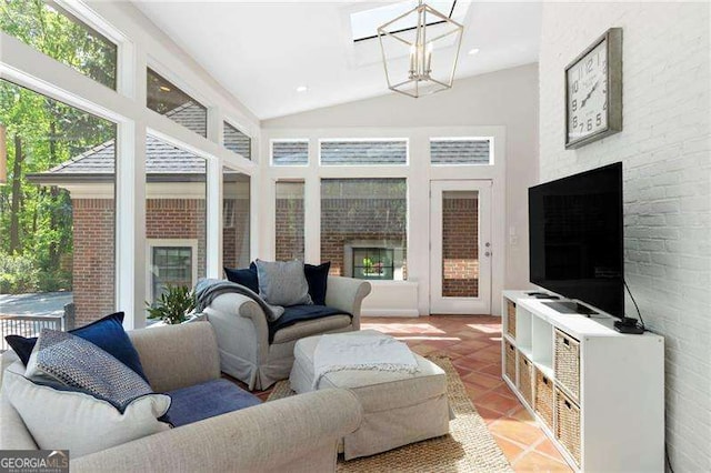 5790 Heards Forest Dr, Atlanta, GA 30328 - sunroom featuring an inviting chandelier
