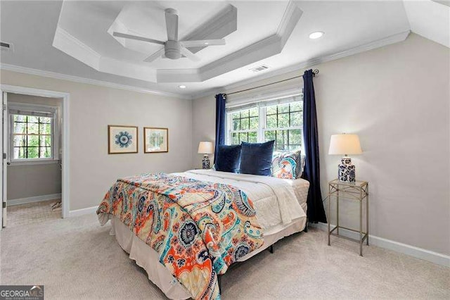 5790 Heards Forest Dr, Atlanta, GA 30328 - carpeted bedroom with ceiling fan, ornamental molding, and multiple windows