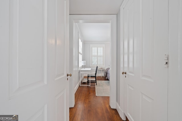 1419 Briarcliff Rd, Macon, GA 31201 - corridor featuring dark wood-style flooring