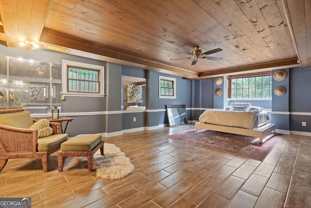 1419 Briarcliff Rd, Macon, GA 31201 - bedroom featuring wood ceiling, baseboards, and wood finished floors