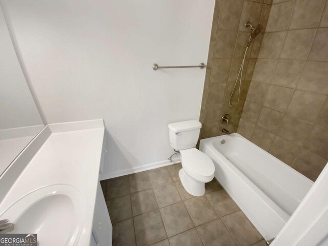 165 N River Dr Unit B, Atlanta, GA 30350 - bathroom with shower / bathtub combination, vanity, and tile patterned floors