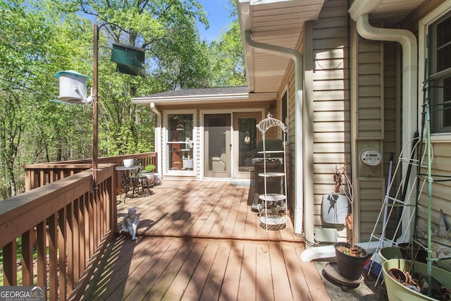 view of wooden deck