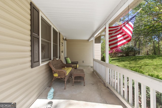 view of patio / terrace featuring a porch