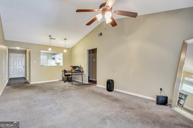 108 Magnolia Plantation Trce Unit 108, Hinesville, GA 31313 - unfurnished living room with baseboards, a ceiling fan, visible vents, and carpet