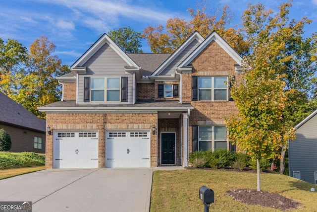 440 Dublin Way, Dallas, GA 30132 - traditional-style house featuring brick siding, a front yard, a garage, and concrete driveway
