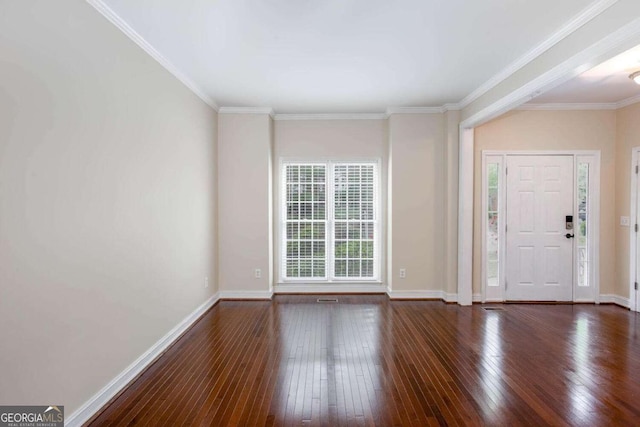 1533 Fallen Leaf Dr SW, Marietta, GA 30064 - entryway featuring hardwood / wood-style flooring, baseboards, and ornamental molding