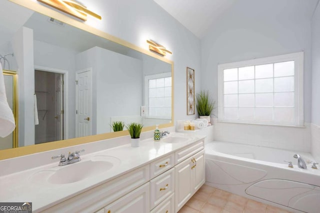 1533 Fallen Leaf Dr SW, Marietta, GA 30064 - full bathroom with a bath, visible vents, a sink, and double vanity