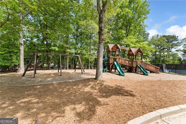 community playground with fence