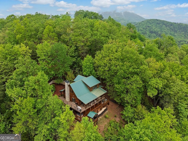 399 Ranch Mountain Dr, Dahlonega, GA 30533 - aerial view with a forest view and a mountain view