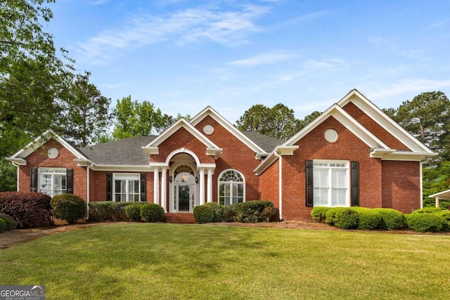 500 Meadowmeade Ln, Lawrenceville, GA 30043 - view of front of home with brick siding and a front lawn