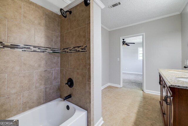 203 N Lake Dr, Brunswick, GA 31525 - full bathroom featuring visible vents, a ceiling fan, baseboards, and  shower combination