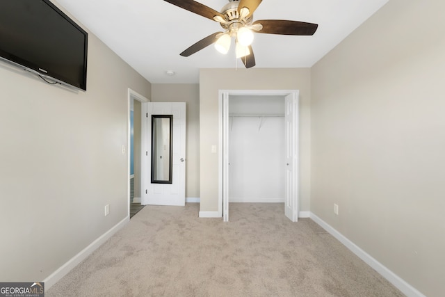 1825 SW Willis Mill Rd, Atlanta, GA 30311 - unfurnished bedroom featuring carpet floors, a closet, a ceiling fan, and baseboards
