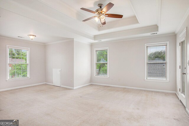 732 Sweet Gum Way, Canton, GA 30115 - unfurnished room featuring crown molding, a raised ceiling, and a healthy amount of sunlight