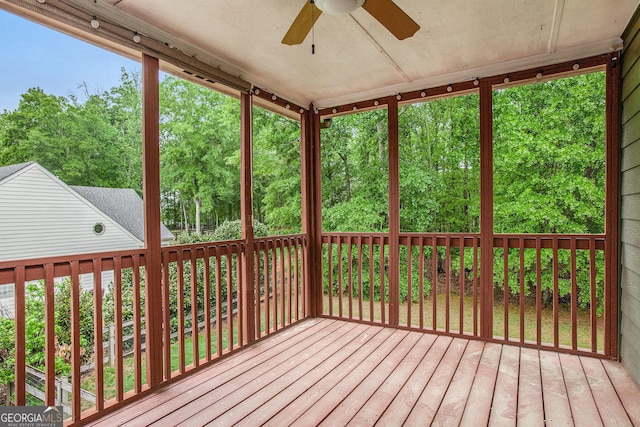 732 Sweet Gum Way, Canton, GA 30115 - unfurnished sunroom with a ceiling fan