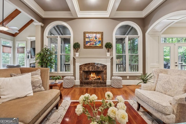 2551 Raintree Dr NE, Atlanta, GA 30345 - sunroom with beamed ceiling