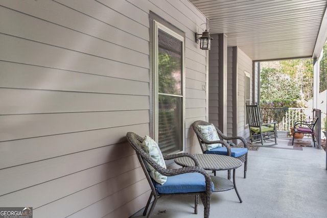 view of patio with covered porch