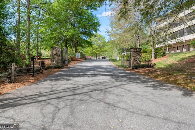 view of street with a gate