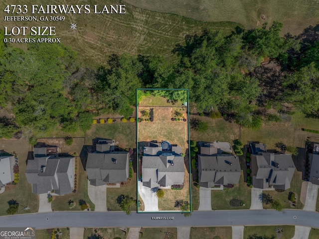 bird's eye view with a residential view