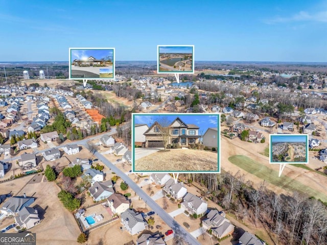 drone / aerial view featuring a residential view