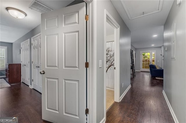 72 Griggs St SW, Marietta, GA 30064 - corridor featuring wood finished floors and attic access