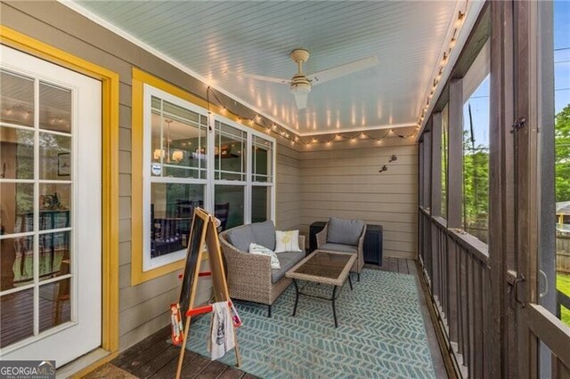 72 Griggs St SW, Marietta, GA 30064 - sunroom featuring ceiling fan